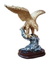 Escultura Estátua Águia Símbolo Poder Com Base 12 Cm