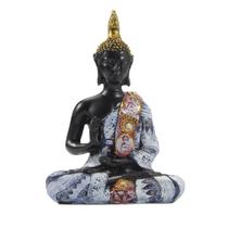 Escultura: estátua de Buda, resina vermelha, antiga, 15cm