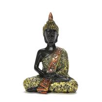 Escultura: Estátua de Buda tailandês, figura em resina de meditação, 13 cm