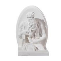 Escultura Estátua de Moisés em resina branca 12cm Escultura Estátua de Moisés em resina branca 12cm