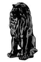 Escultura Estátua Decorativa Leão Sentado 108cm - Flor de Liz