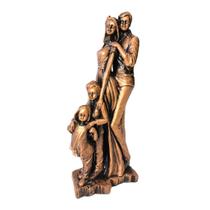 Escultura estatua Família Pai Mãe menino e menina Decoração