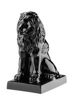 Escultura Estátua Leão Sentado Com Base Luxo Decoração 30 cm