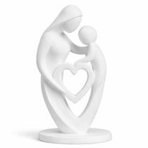 Escultura Estátua Moderna Amor de Mãe Dia das Mães Filho Cor:Branco