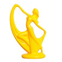 Escultura Estatueta Estátua Cigana Enfeite Mesa Cerâmica Decorativa Mulher Amarelo