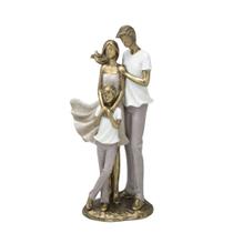 Escultura Estatueta Estátua Família Casal E Filho Menino Grande Resina Decorativa 257-717