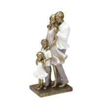 Escultura Estatueta Estátua Família Casal E Filhos Menino Menina Irmãos Resina Decorativa 257-715 -e - Espressione