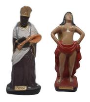 Escultura Estatueta Estátua Orixá Nanã Buruquê E Pombagira Da Figueira Candomblé Umbanda Altar Congá Imagem Em Gesso 22cm