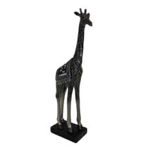 Escultura Estatueta Girafa Enfeite Decorativo Resina 34cm