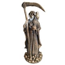 Escultura Exu Caveira Foice Vintage 15cm em Resina