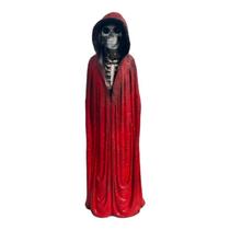 Escultura Exú Caveira Manto Vermelho 22 cm em Resina Escultura Exú Caveira Manto Vermelho 22 cm em Resina