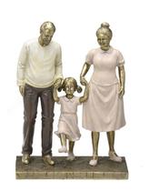 Escultura Família Avós com Menina Em Resina