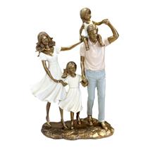 Escultura Família Casal Com Duas Meninas - Mabruk