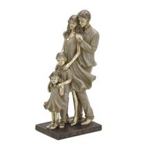 Escultura Familia Casal Com Filho e Filha Em Resina - Espressione