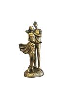 Escultura FamÌlia Casal e filho menino Bronze Gold