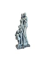 Escultura FamÌlia Casal e filhos menino e menina Prata Gold