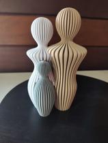 Escultura Família com Filhos Impressão 3D de Alta Qualidade Decoração Contemporânea 1 filho