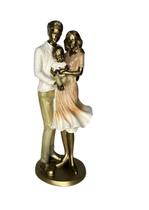 Escultura Figura Decorativa em Resina Linda Família Dourado Escultura Figura Decorativa em Resina Linda Família Dourado