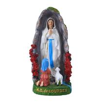 Escultura Figura Nossa Senhora de Lourdes 19,8 cm Resina Religiosa Escultura Figura Nossa Senhora de Lourdes 19,8 cm Resina Religiosa