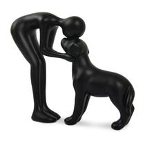 Escultura FriygardCN Dog Man and Dog Statue Decoração de casa