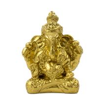 Escultura Ganesh Meditando Indiano 6cm Dourado Resina Escultura Ganesh Meditando Indiano 6cm Dourado Resina