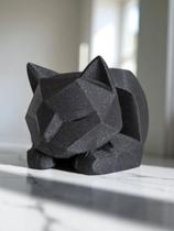 Escultura Gatinho Dormindo Low Poly Gato Decorativo Minimalista para Sala e Escritório Escultura Gatinho Dormindo Low Poly Gato Decorativo Minimalista para Sala e Escritório