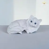 Escultura Gato 28 Cm em Gesso Cru Pintura Artesanato DIY Criativo e Decoração Feita à Mão AVB DECOR Escultura Gato 28 Cm em Gesso Cru Pintura Artesanato DIY Criativo e Decoração Feita à Mão AVB DECOR
