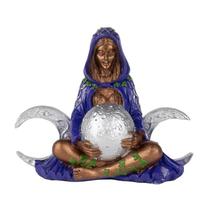 Escultura Gaya Bruxa Wicca Triluna Roxa Triplice 13Cm Resina - Lua Mística - 100% Original - Loja Oficial