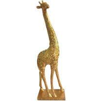 Escultura Girafa 50x16x7,5cm - Resina Importada Com Vidrilhos Espelhados SALDÃO.