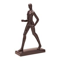 Escultura Homem Caminhando em Cerâmica Preto - Decorafast MT