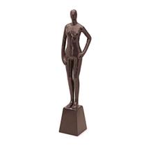 Escultura Homem Em Pé em Cerâmica Preto - Decorafast MT