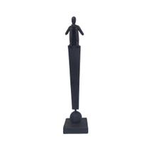 ESCULTURA HOMEM PENSANDO EXCLAMACAO EM RESINA PRETA 35cm - Bras Continental