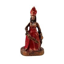 Escultura Iansã Cobre Envelhecida Resina 9,50 Cm