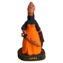 Escultura Iansã Cor Laranja 10 Cm Em Resina