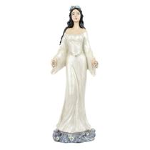 Escultura Iemanjá 26 cm Umbanda Manto Branco Perola Resina Escultura Iemanjá 26 cm Umbanda Manto Branco Perola Resina