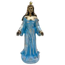 Escultura Iemanjá Das Águas Vintage 15 Cm Em Resina
