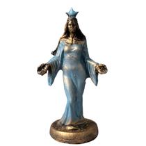 Escultura Iemanjá Dourada Vintage Em Resina 11 Cm