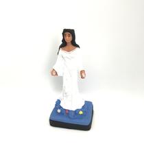 Escultura Iemanjá umbanda 11 cm manto branco resina