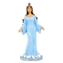 Escultura Iemanjá Umbanda Manto Azul Claro 17 cm Resina