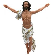 Escultura Jesus Cristo Ressuscitado 30 Cm Em Resina - Bialluz Presentes