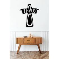 Escultura Jesus Mdf De 6mm De 50cm- Preto Escultura Jesus Mdf De 6mm De 50cm- Preto