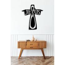 Escultura Jesus Mdf preto De 6mm De 50cm Escultura Jesus Mdf preto De 6mm De 50cm