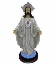 Escultura Jesus Oxalá abençoando 31 cm Branco