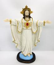 Escultura Jesus Oxalá braços abertos 30 cm em resina