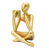 Escultura Jinkoozz Gold Reading Woman Statue Resin 11,43 cm Escultura Jinkoozz Gold Reading Woman Statue Resin 11,43 cm