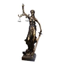 Escultura Lady Justice Themis em resina 50 cm com escamas e espada Escultura Lady Justice Themis em resina 50 cm com escamas e espada