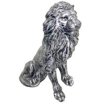Escultura Leão Sentado Pequeno em Resina Poder Riqueza Escultura Leão Sentado Pequeno em Resina Poder Riqueza
