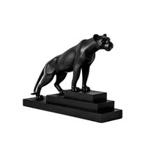 Escultura Leoa em Poliresina Preta Escultura Leoa em Poliresina Preta