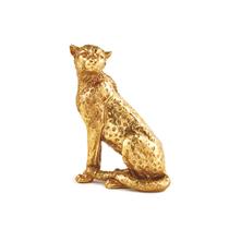 Escultura Leopardo Dourado em Poliresina 20x15cm Mart