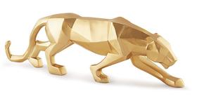 Escultura leopardo dourado em poliresina - Mart